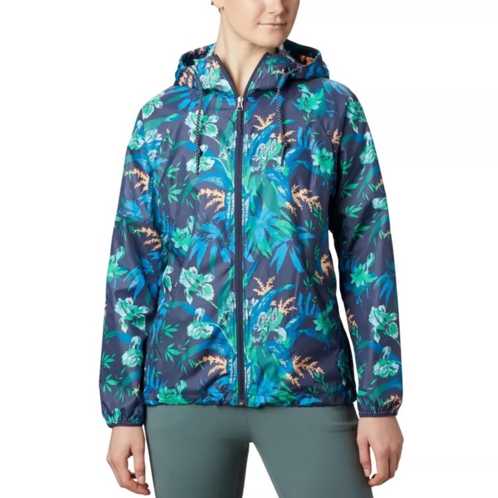 Columbia Women's Side Hill Printed Windbreaker, Nocturnal Magnolia Floral